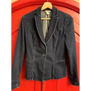 White House Black Market Deep Blue Denim Jacket in Excellent Used Condition 2